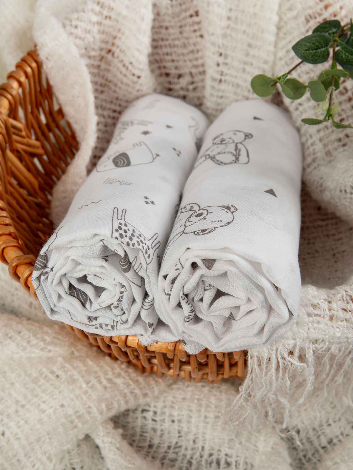 Пелёнка inlovery муслин 130x90 см 2 шт. - фото 12