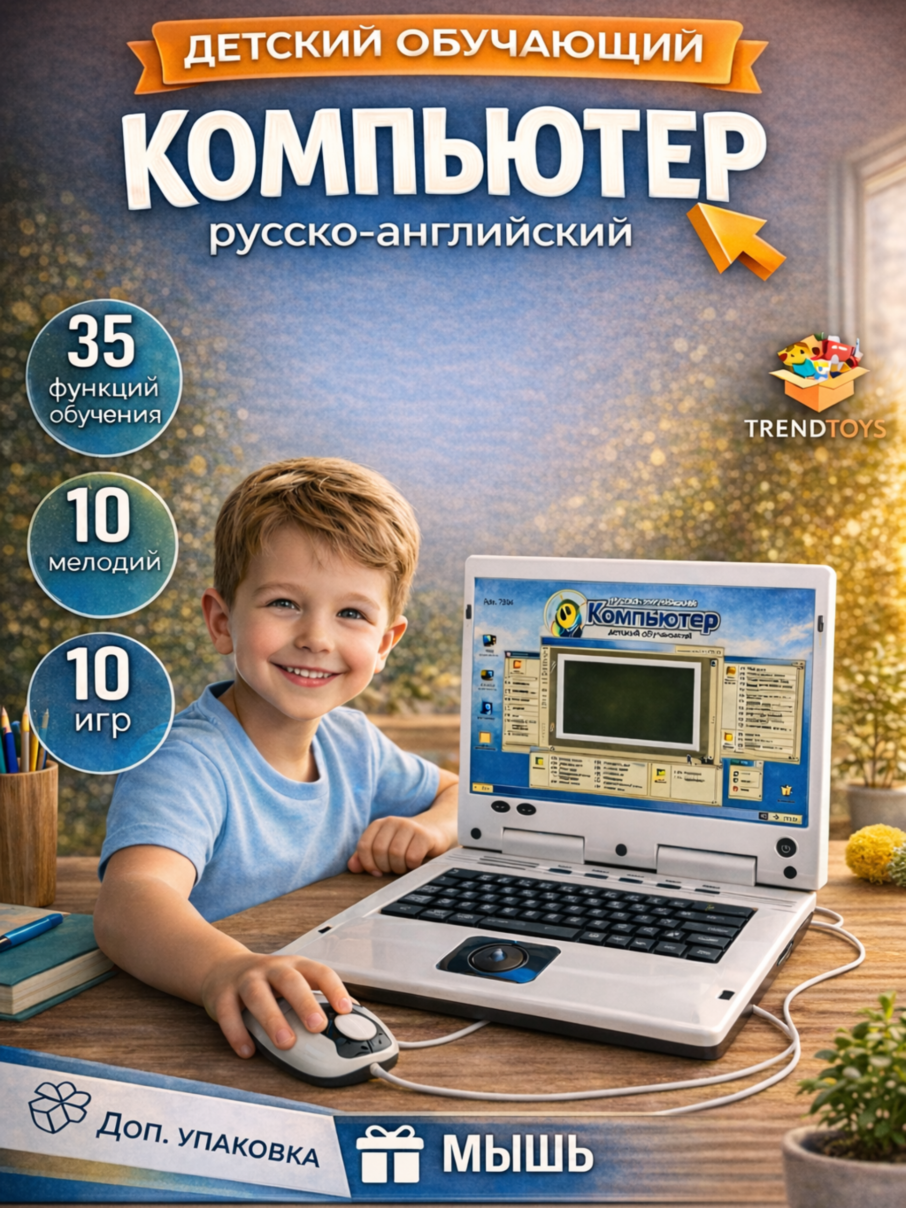 Компьютер детский TrendToys обучающий развивающий - фото 1