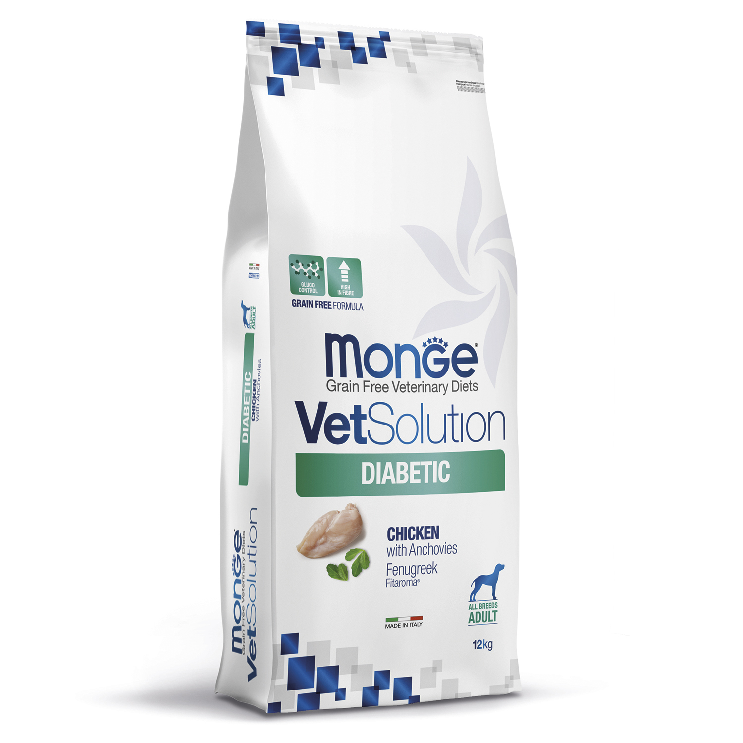 Корм для собак диетический MONGE VetSolution Dog Diabetic Диабетик при сахарном диабете 12кг - фото 1
