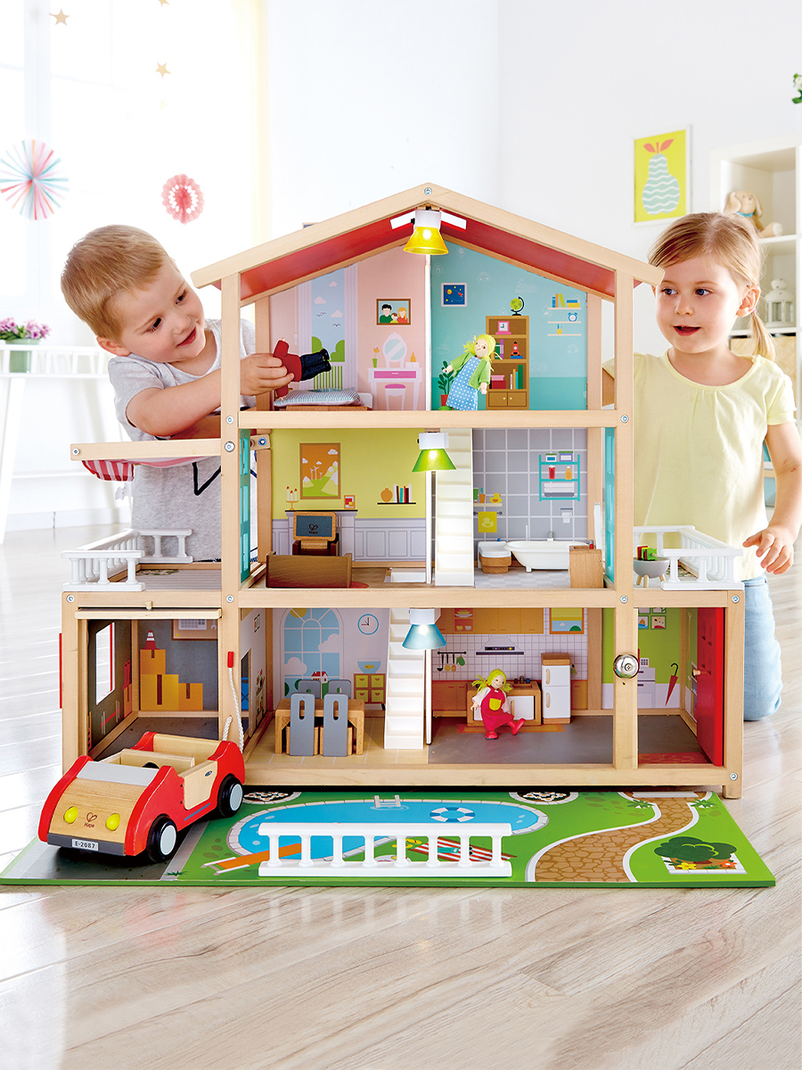 Домик для кукол Hape 72.2 см с мебелью E3405_HP - фото 4