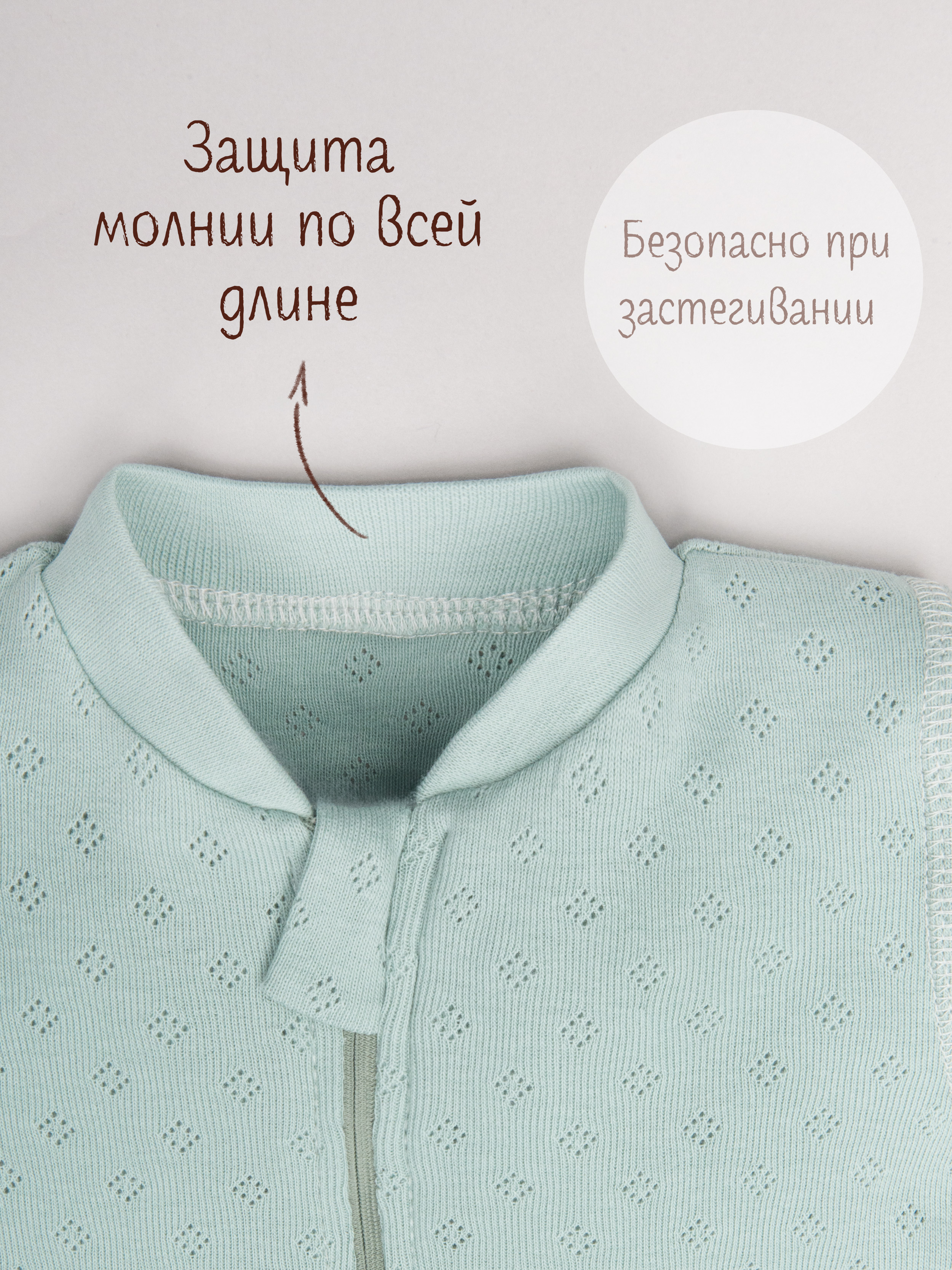 Комбинезон ТРИЯ 1022 ажурная рибана Soft туркус - фото 5