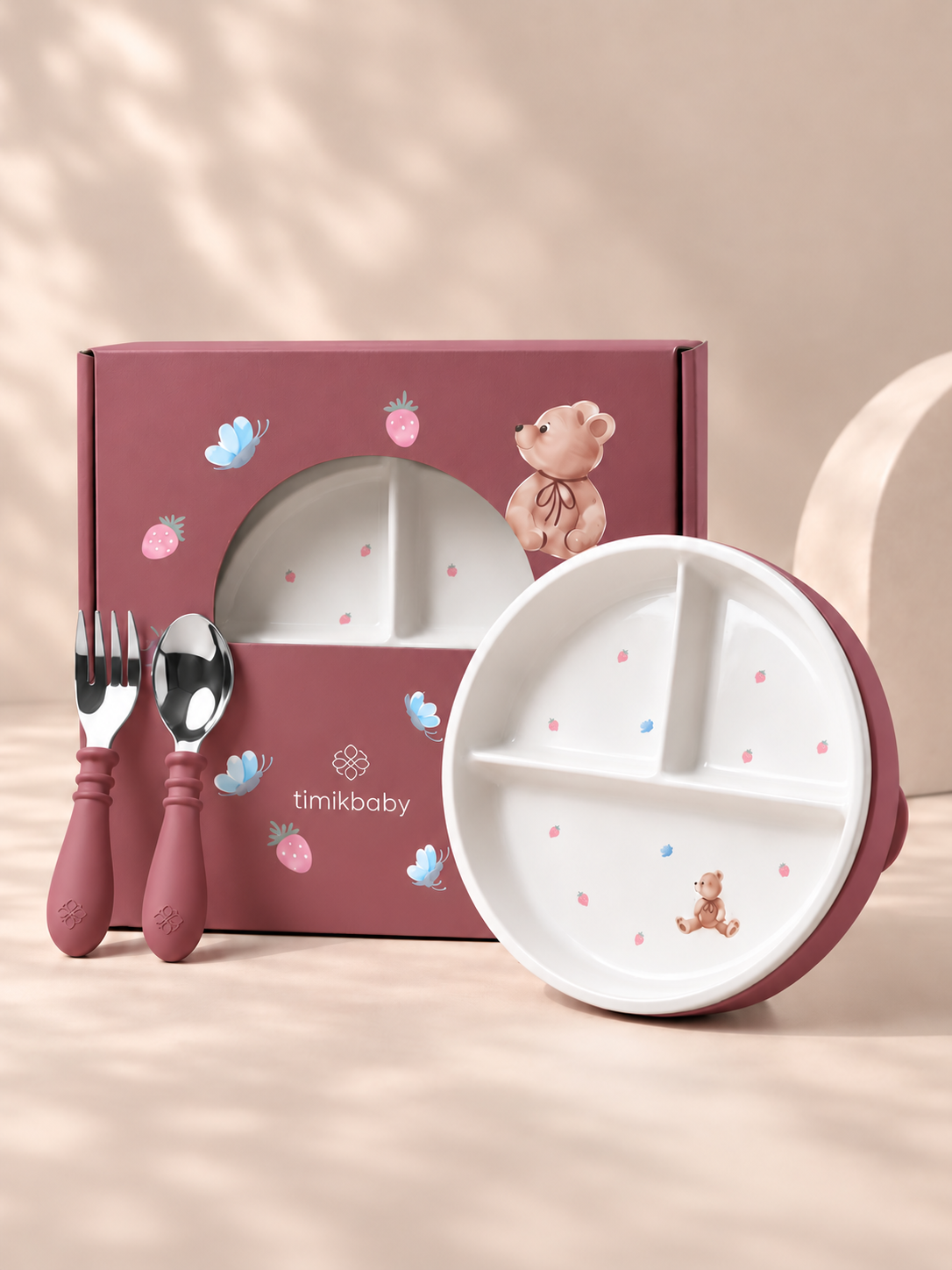 Набор посуды Timikbaby из силикона и фарфора 3 предм. - фото 1