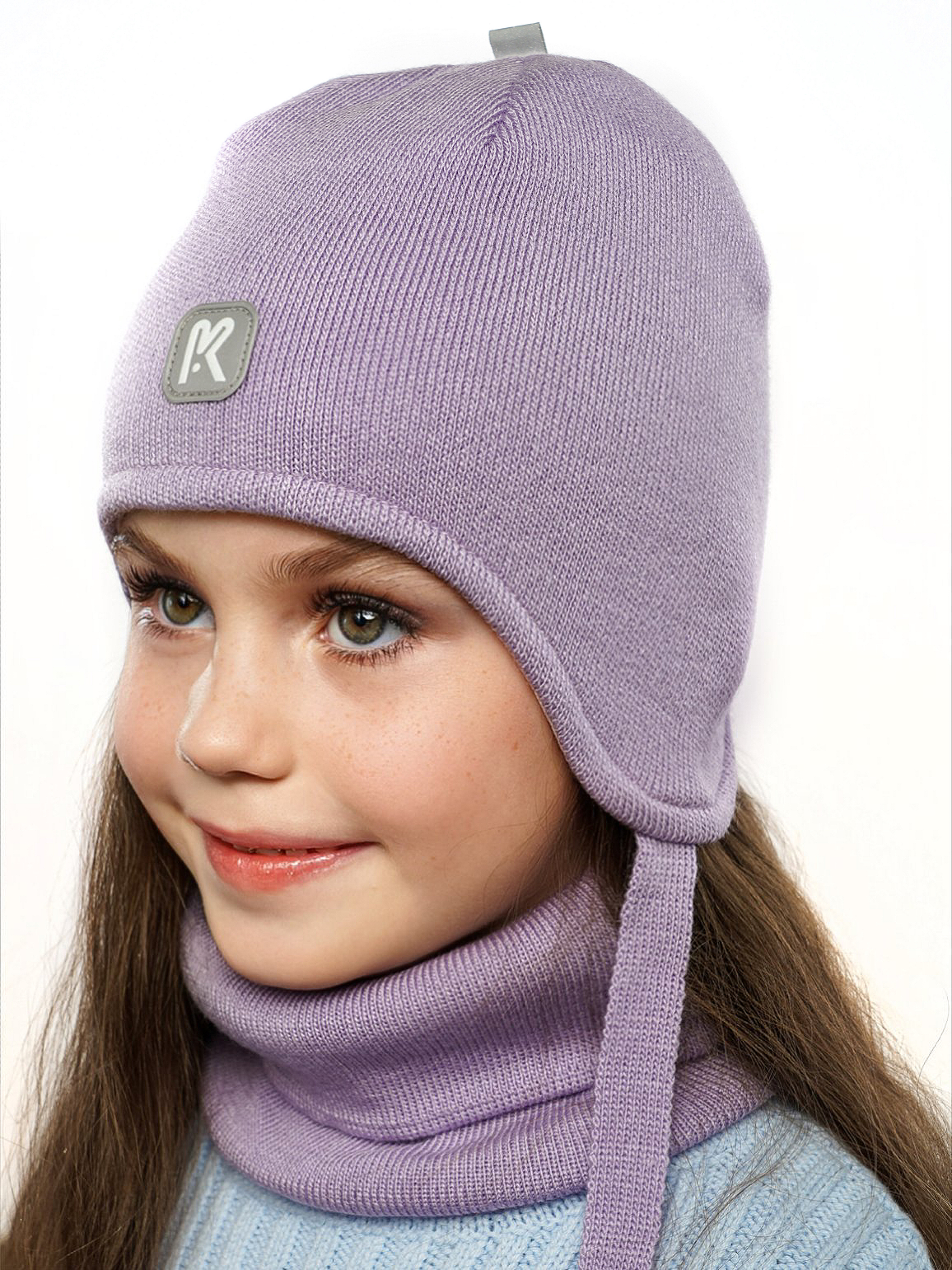Шапка и снуд ПриКиндер U-Sp232724 Цвет: Сиреневый - фото 16