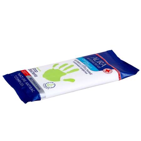 Влажные салфетки AURA Antibacterial антибактериальные 20 шт.