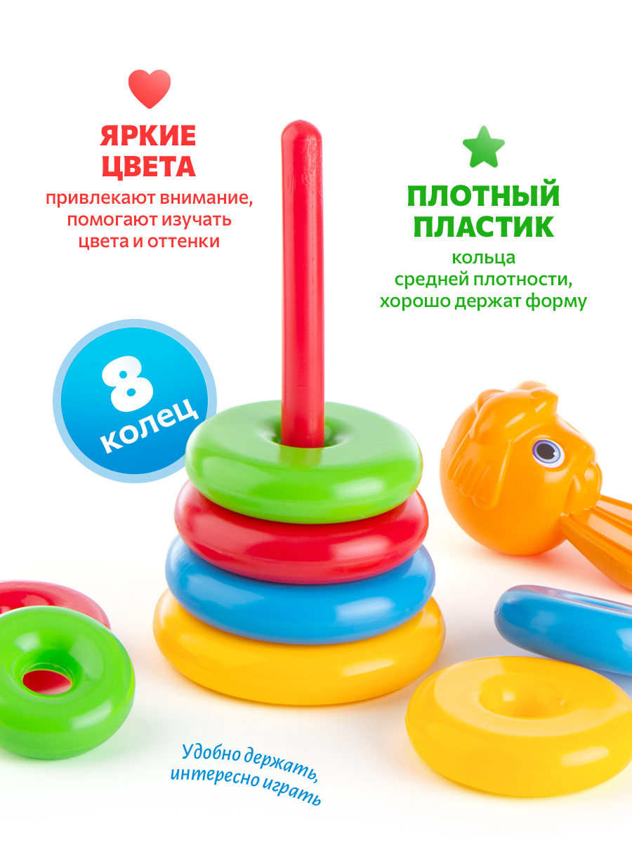 Игрушка Green Plast пирамидка Животные Заяц - фото 4