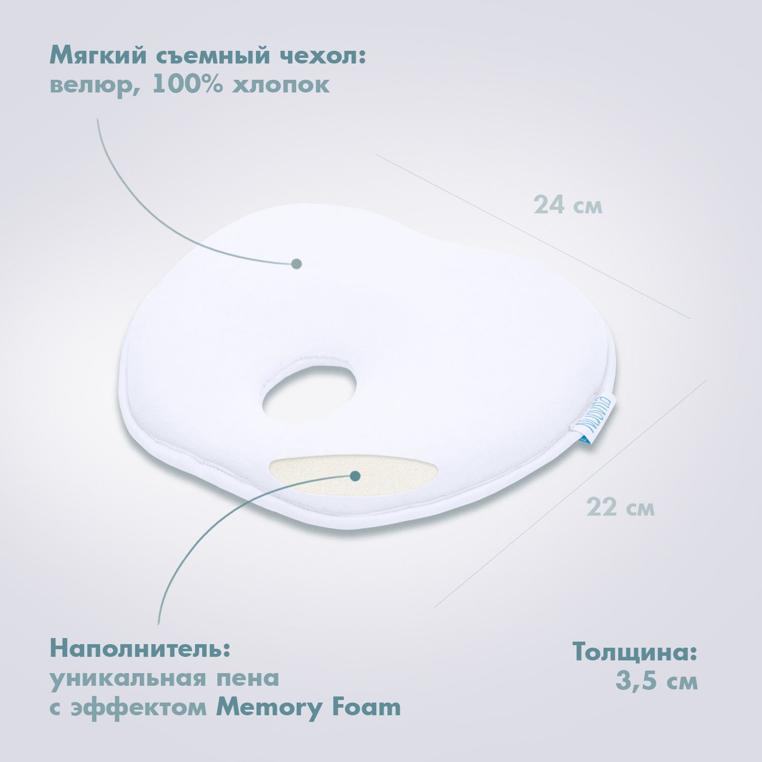 Подушка для новорожденных Nuovita 23 x 32 см - фото 5