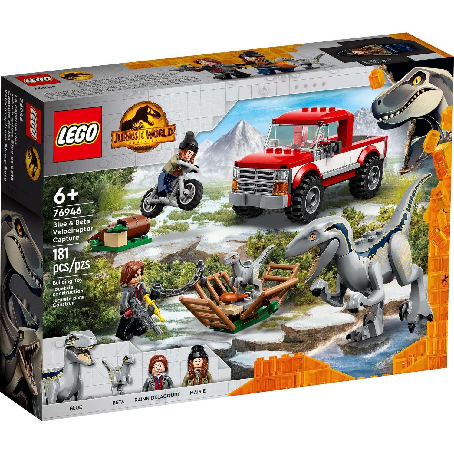 Конструктор LEGO Jurassic World Блу и поимка Велоцираптора блочный - фото 1