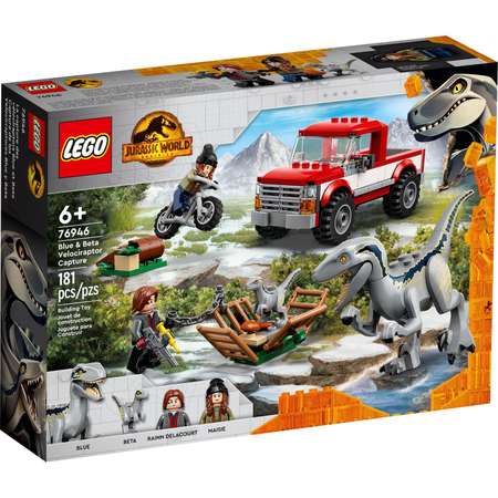 Конструктор LEGO Jurassic World Блу и поимка Велоцираптора блочный