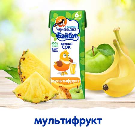 Сок детский Черноголовка Бэйби мультифруктовый с мякотью с 6 месяцев 27 шт по 0.2 л
