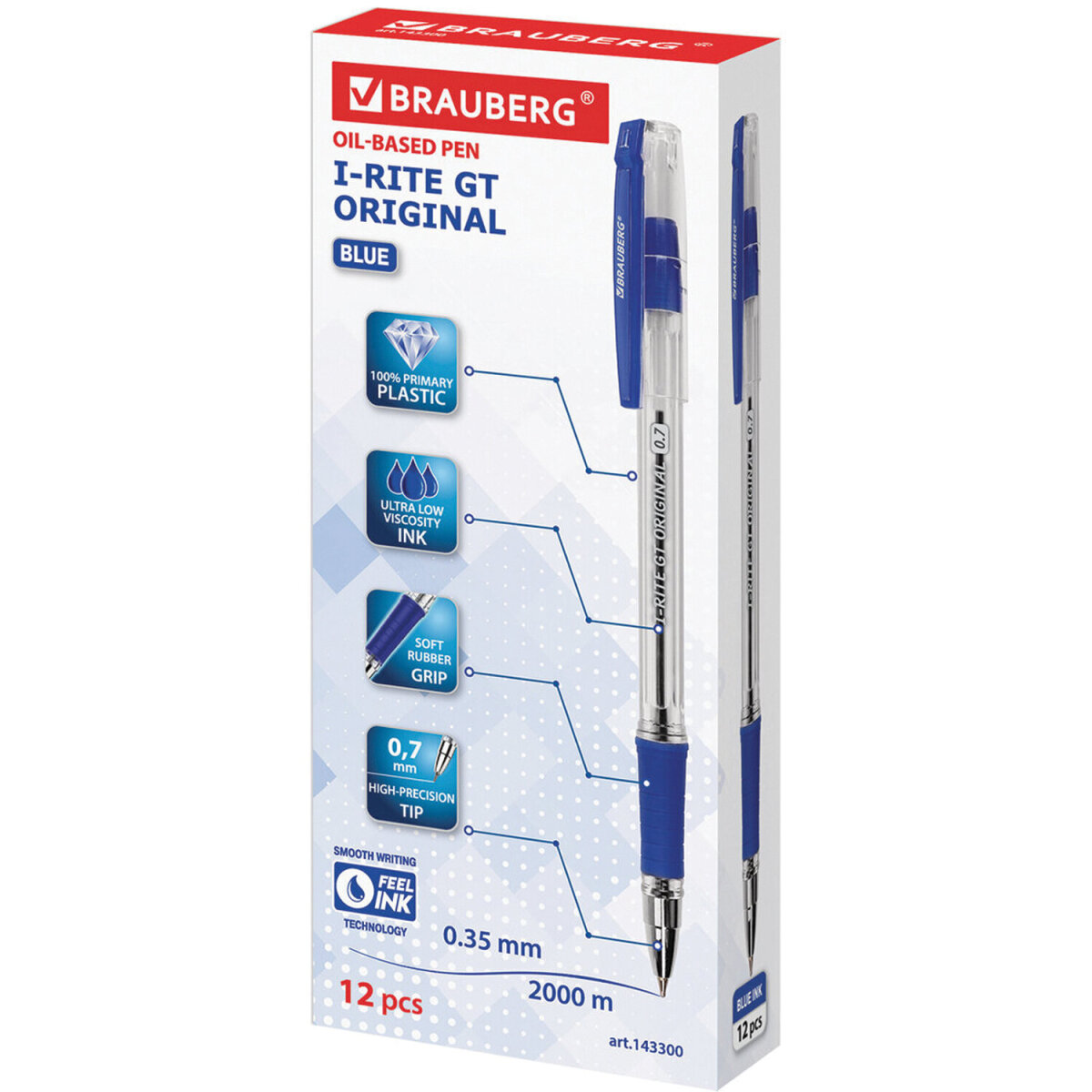 Ручка шариковая Brauberg 12 шт. - фото 13