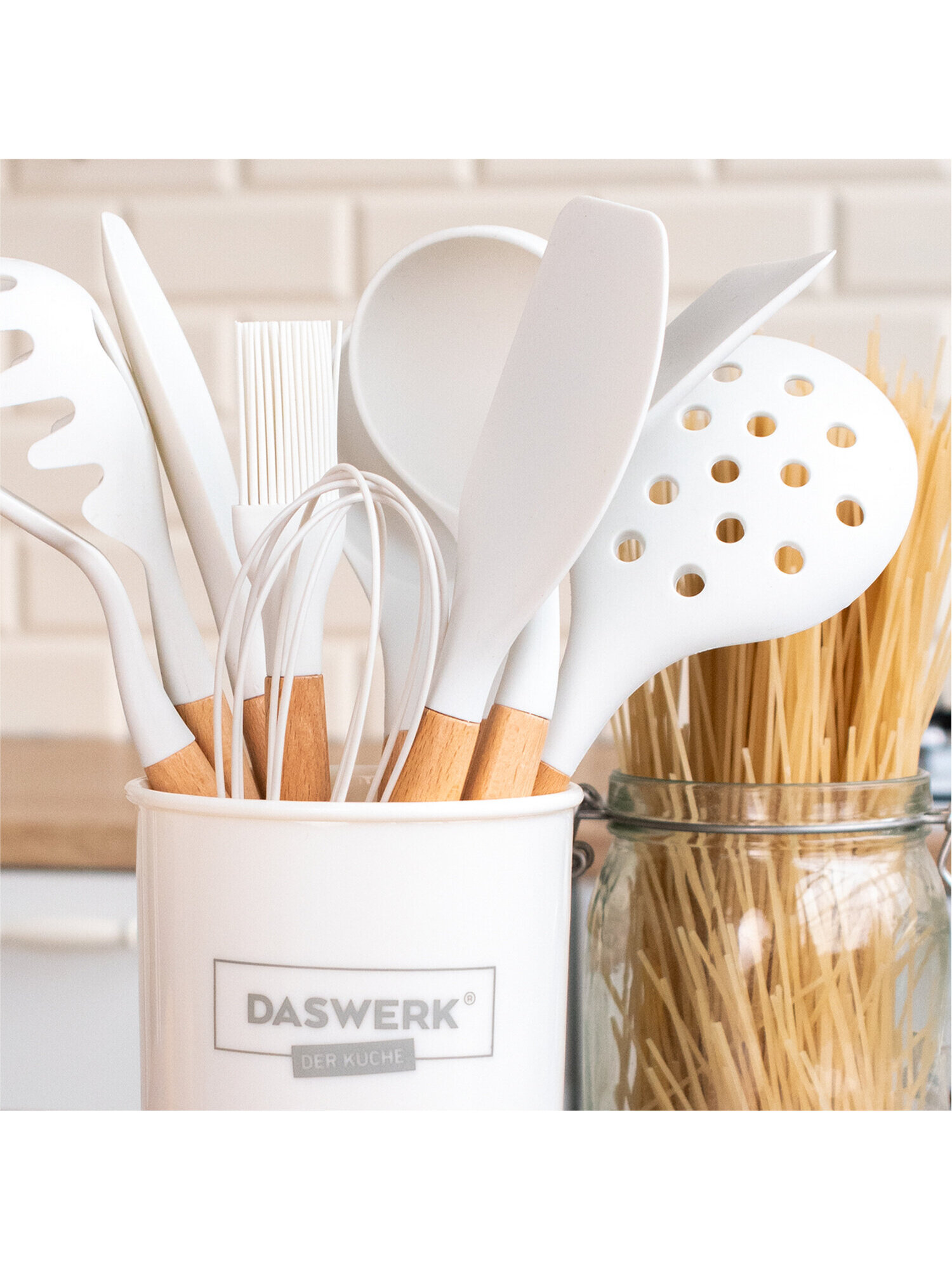 Набор кухонных принадлежностей DASWERK силиконовые с деревянными ручками 12 в 1 - фото 7