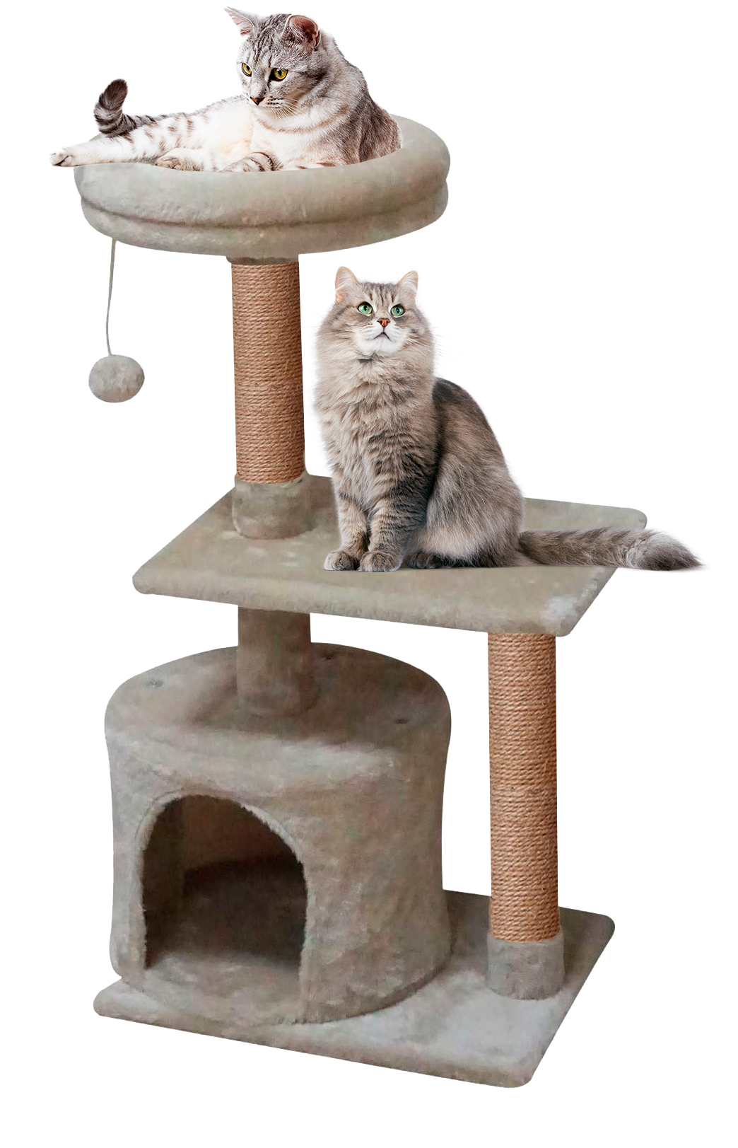 Домик для кошки с когтеточкой Pet БМФ Бежевый - фото 4