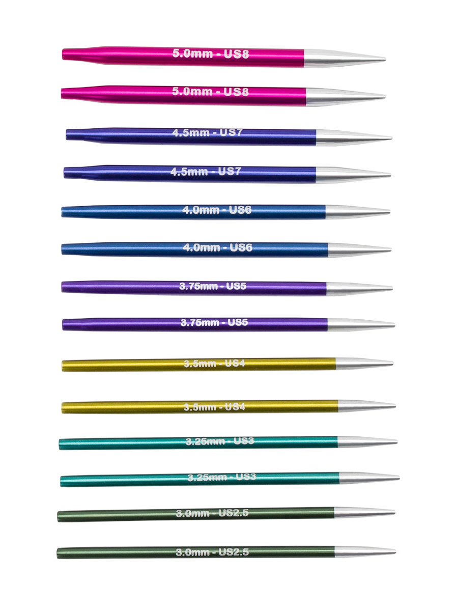 Спицы для вязания KnitPro съемные d 3-5 мм 10 см 7 пар - фото 5