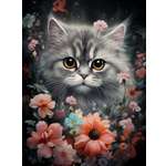 Алмазная мозаика Феникс + Котенок в цветах