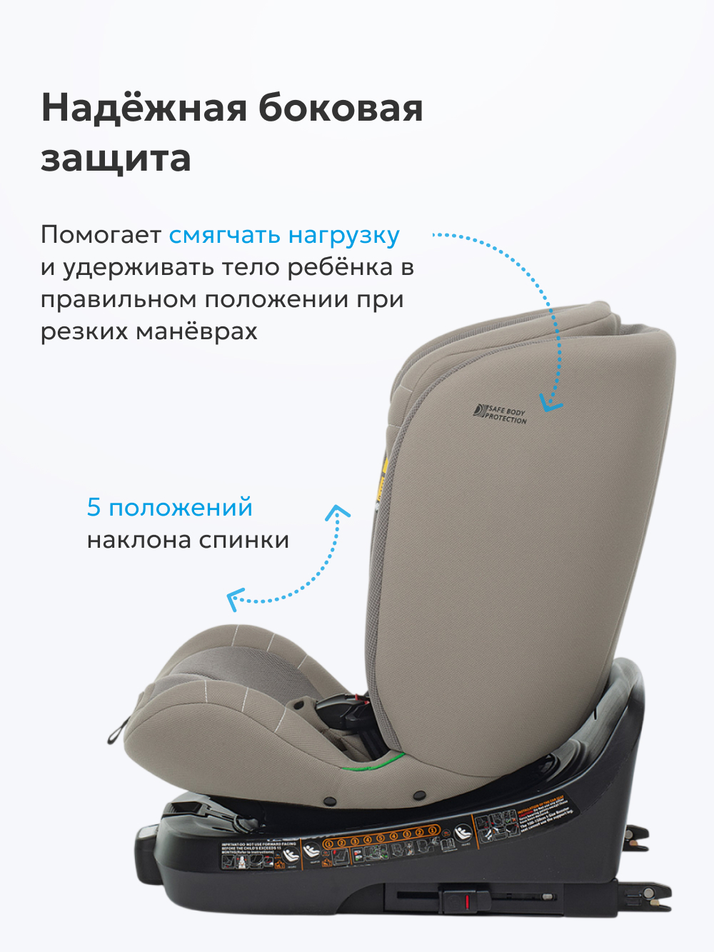 Автокресло Foppapedretti Iturn Isofix 0+/1/2/3 (0-36 кг) бежевый - фото 5