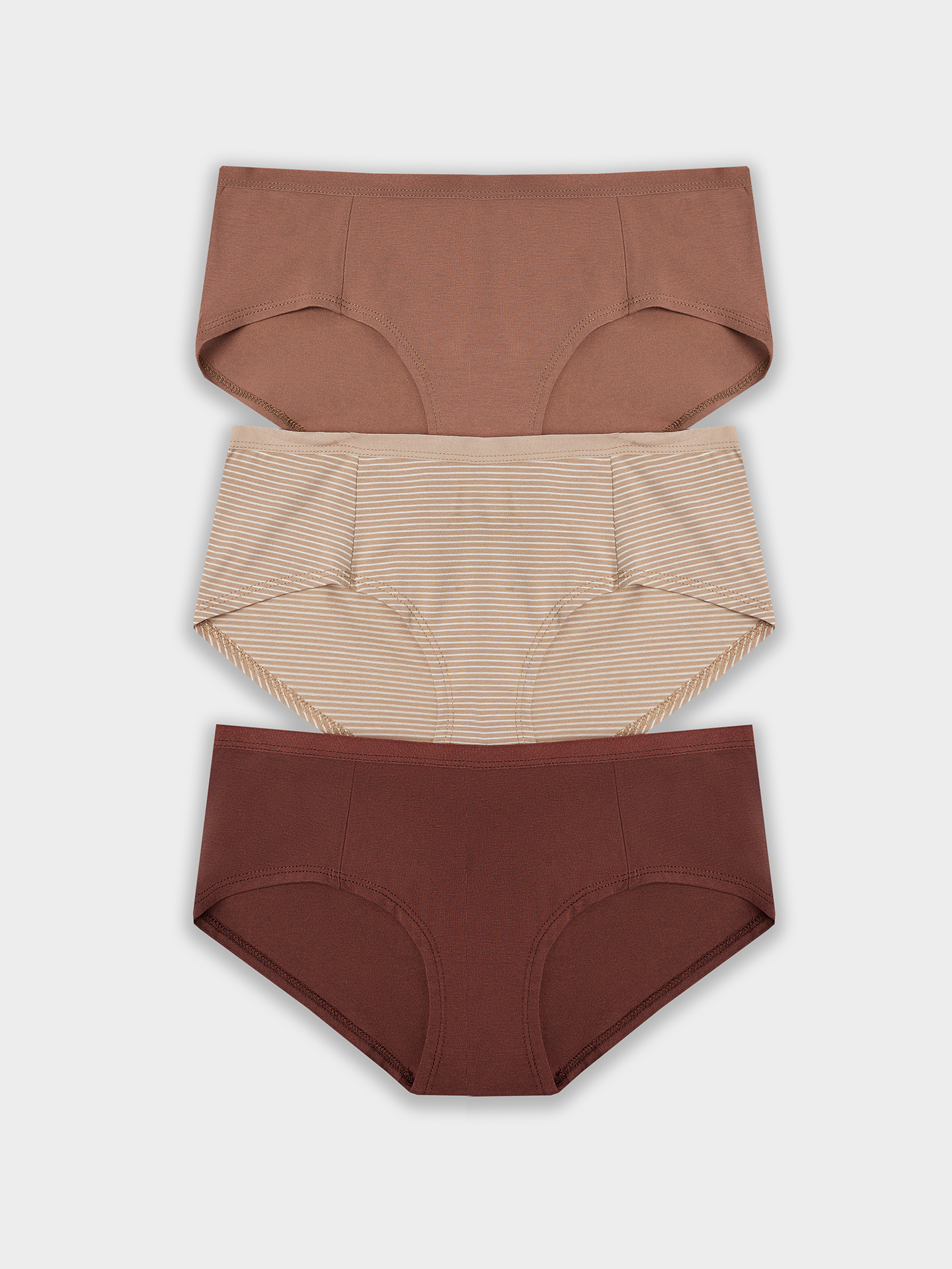Трусы 3 шт Mark Formelle (Марк Формэль) 412263-3/бежевая полоска +молочный шоколад +корица - фото 7