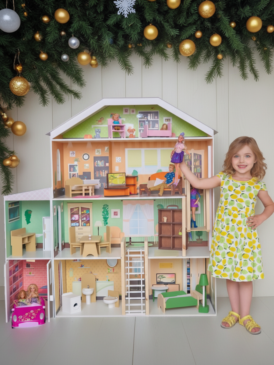 Домик для кукол PAREMO 124 см с мебелью PD318-21 - фото 1