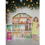 Домик для кукол PAREMO 124 см с мебелью