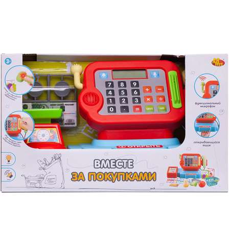 Игровой набор Abtoys продукты, прилавок, касса, тележки и корзинки
