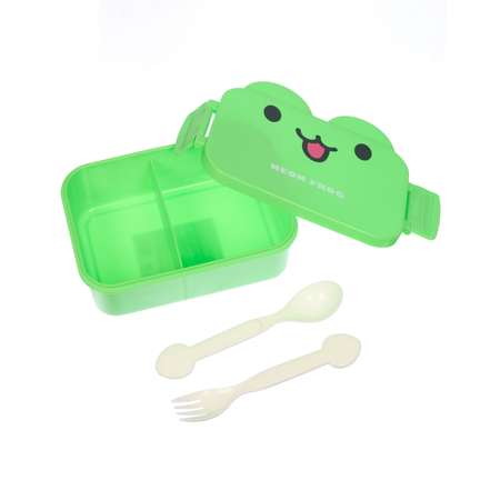 Ланч-бокс Munaby Frog 2 сектора с приборами