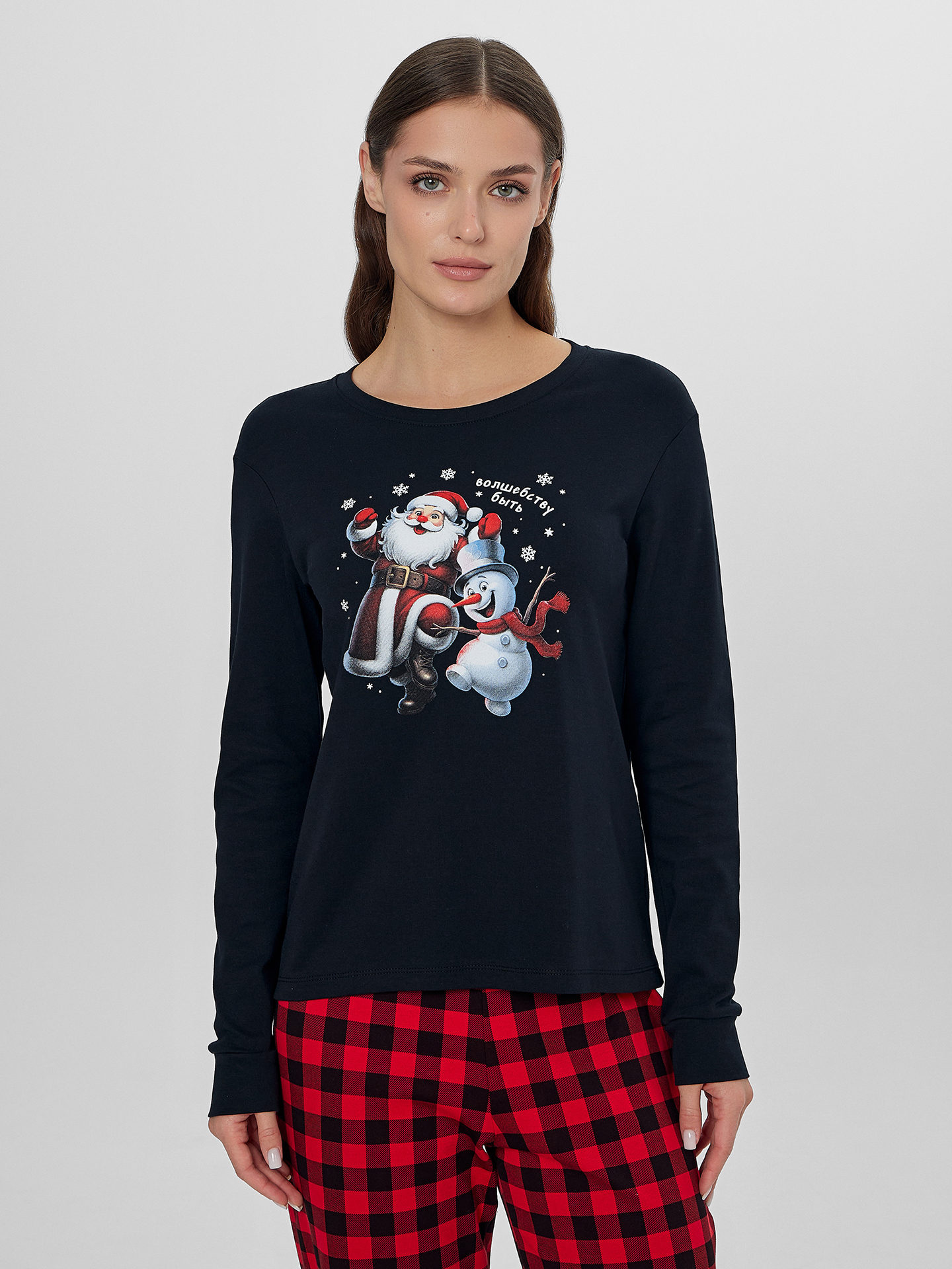 Пижама Mark Formelle (Марк Формэль) 592514/черный +черно -красная клетка - фото 3