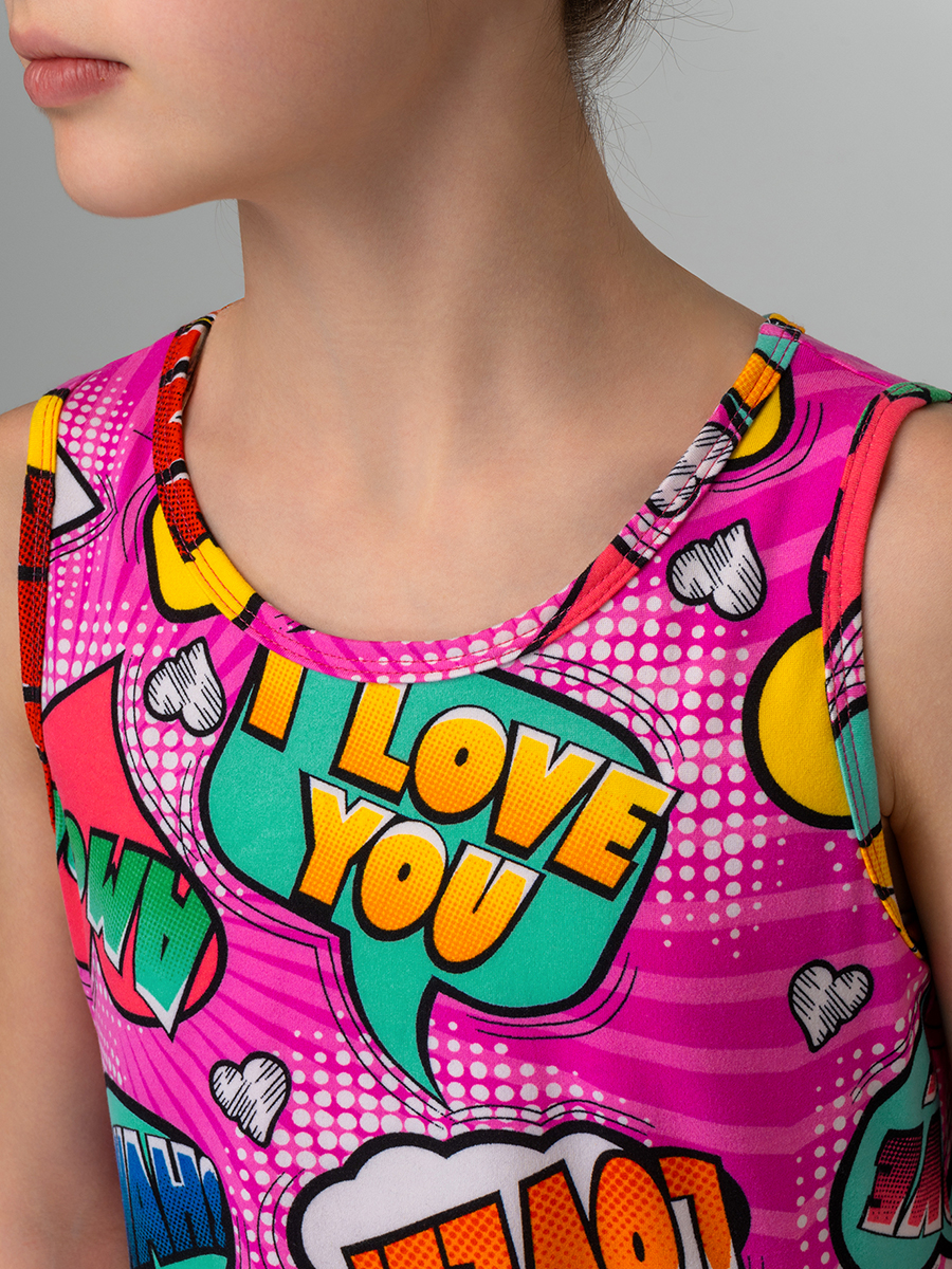 Платье HappyFox HF00199фуксия.с.надписями - фото 4