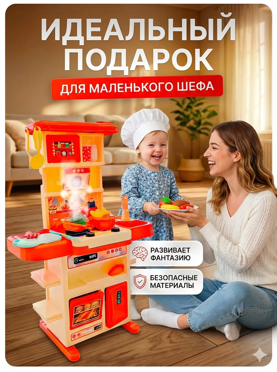 Игрушечная кухня SHARKTOYS с аксессуарами: 44 шт. - фото 10