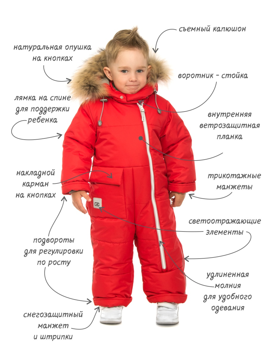 Комбинезон GooDvinKids КМ13120-17/красный - фото 2