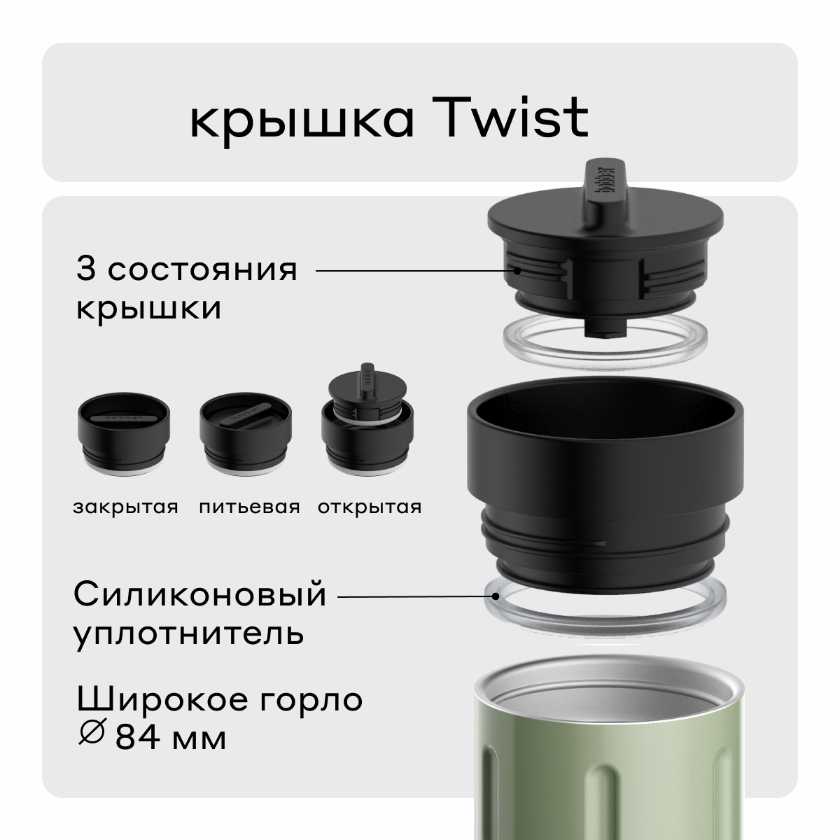 Термокружка 500 мл для напитков Bobber Tumbler 500 зеленый - фото 2