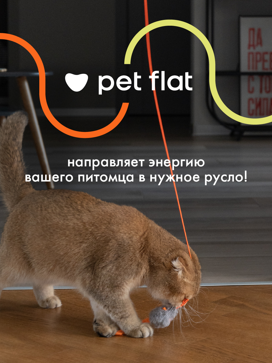Интерактивная игрушка Pet Flat Умная дразнилка для кошек с мышкой - фото 9