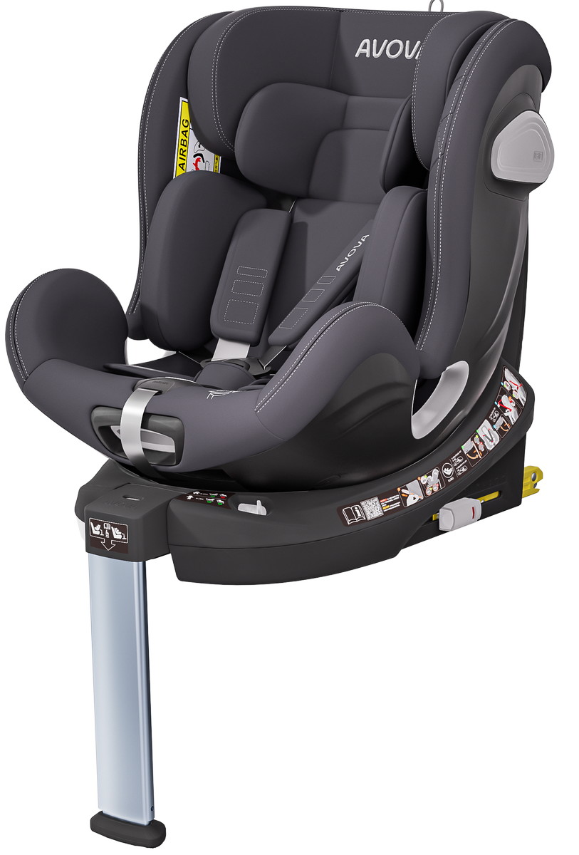 Автокресло Avova Swan Fix i-size Isofix 0+/1/2 (0-25 кг) серый - фото 1
