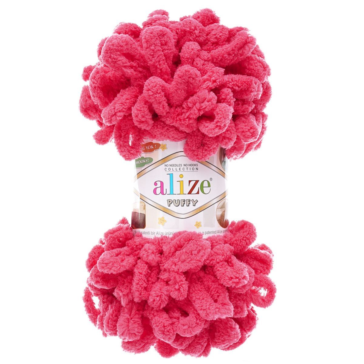 Пряжа для вязания Alize puffy 100 г 9 м микрополиэстер фантазийная плюшевая 149 темная фуксия 5 мотков - фото 5