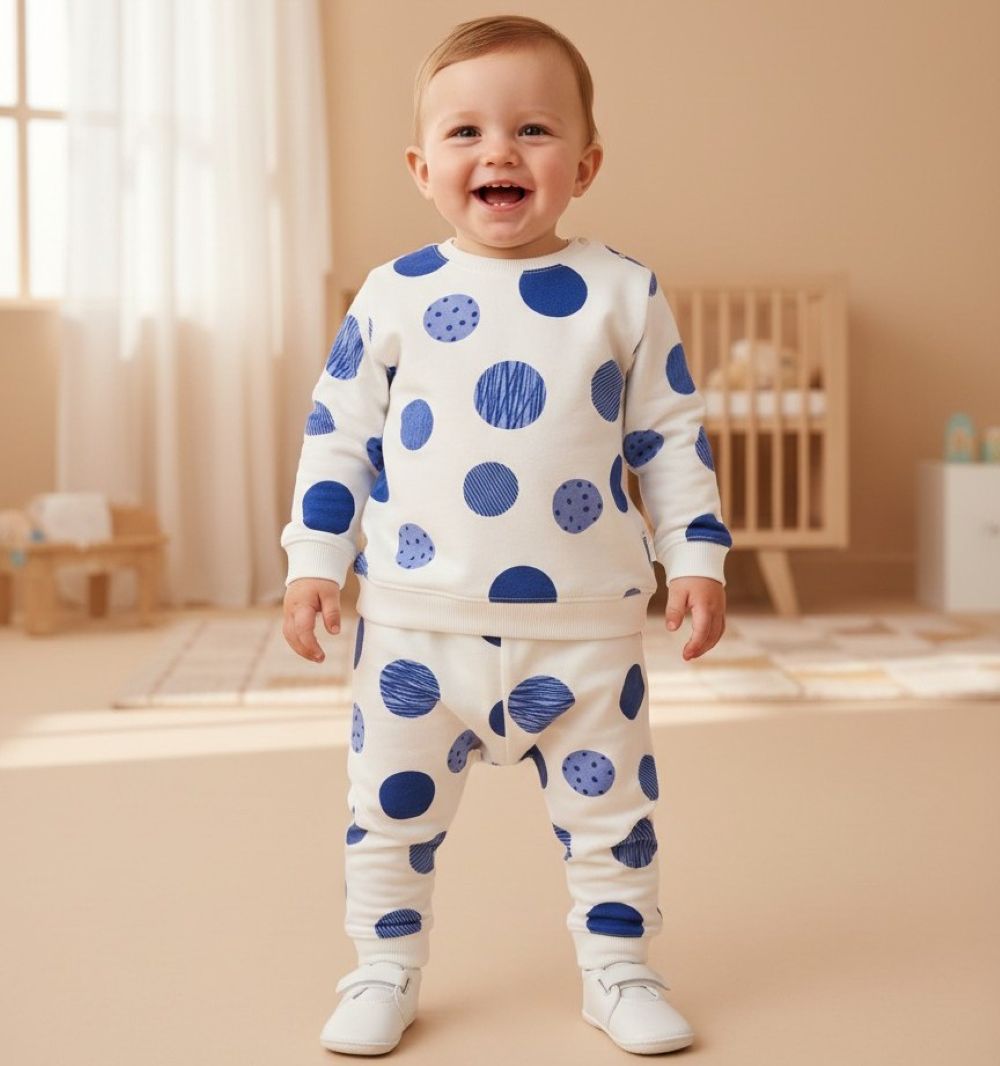 Изображение товара Демисезонный спортивный костюм для малышей Deiko Baby 74 Молочный с принтом