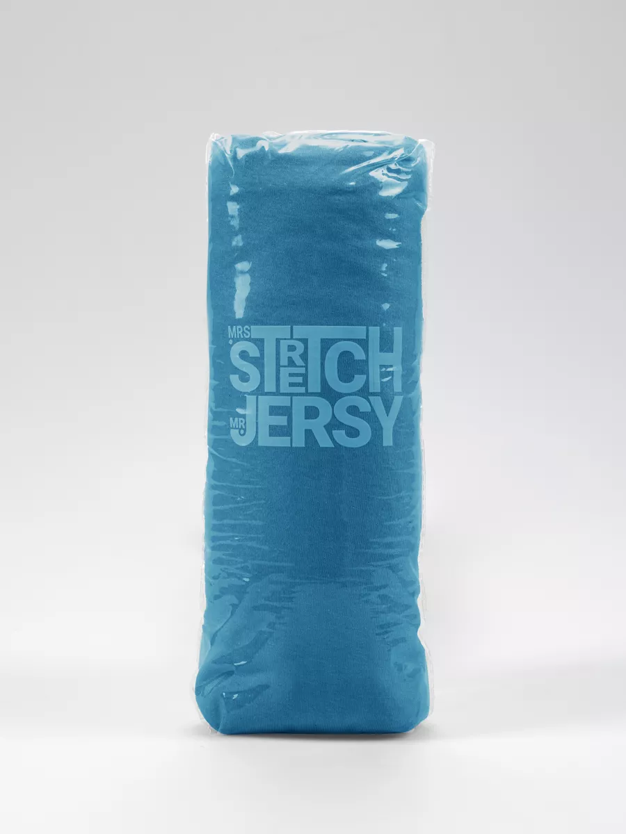 Простыня Mrs.Stretch Mr.Jersy Морская волна 160 x 200 см на резинке - фото 6