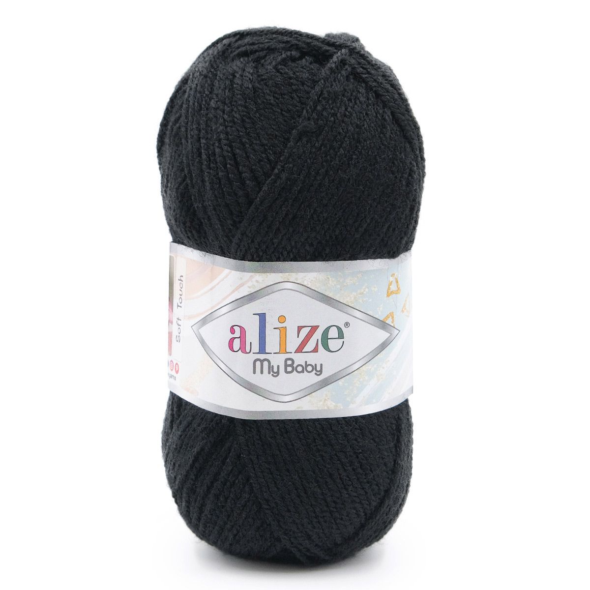 Пряжа для вязания Alize my baby 50 г 150 м акрил мягкая гипоаллергенная 60 черный 5 мотков - фото 6