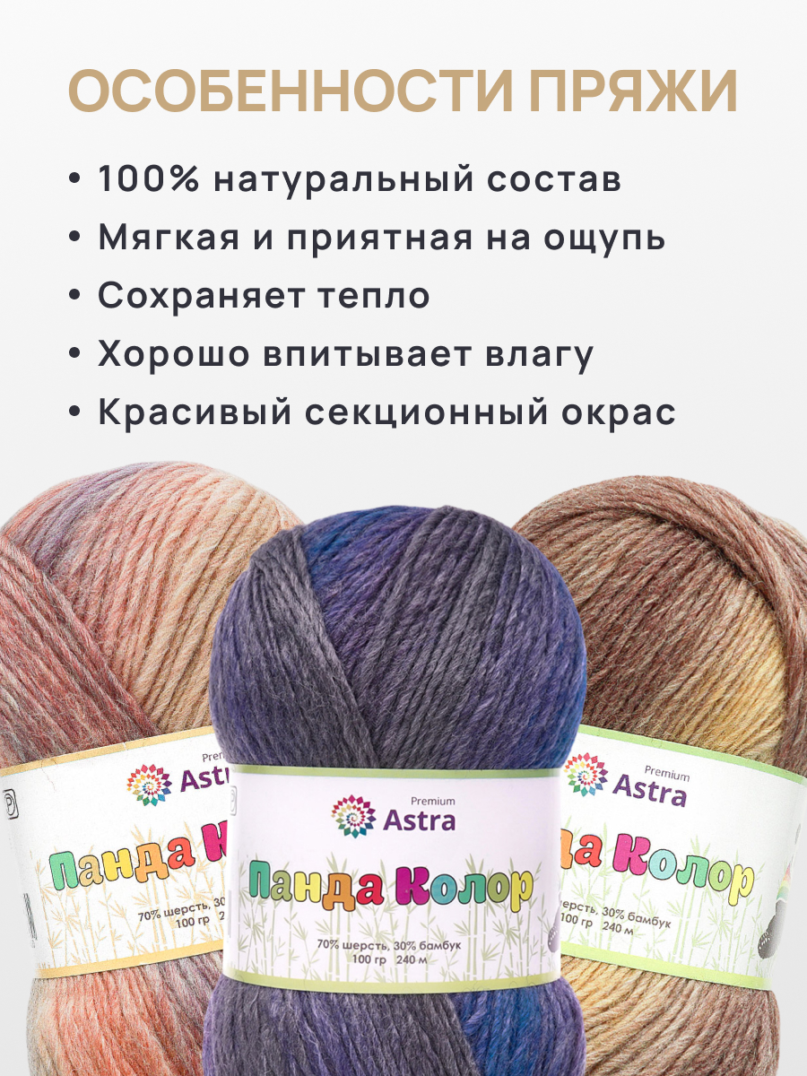 Пряжа для вязания Astra Premium 100г 240м 3 - фото 3