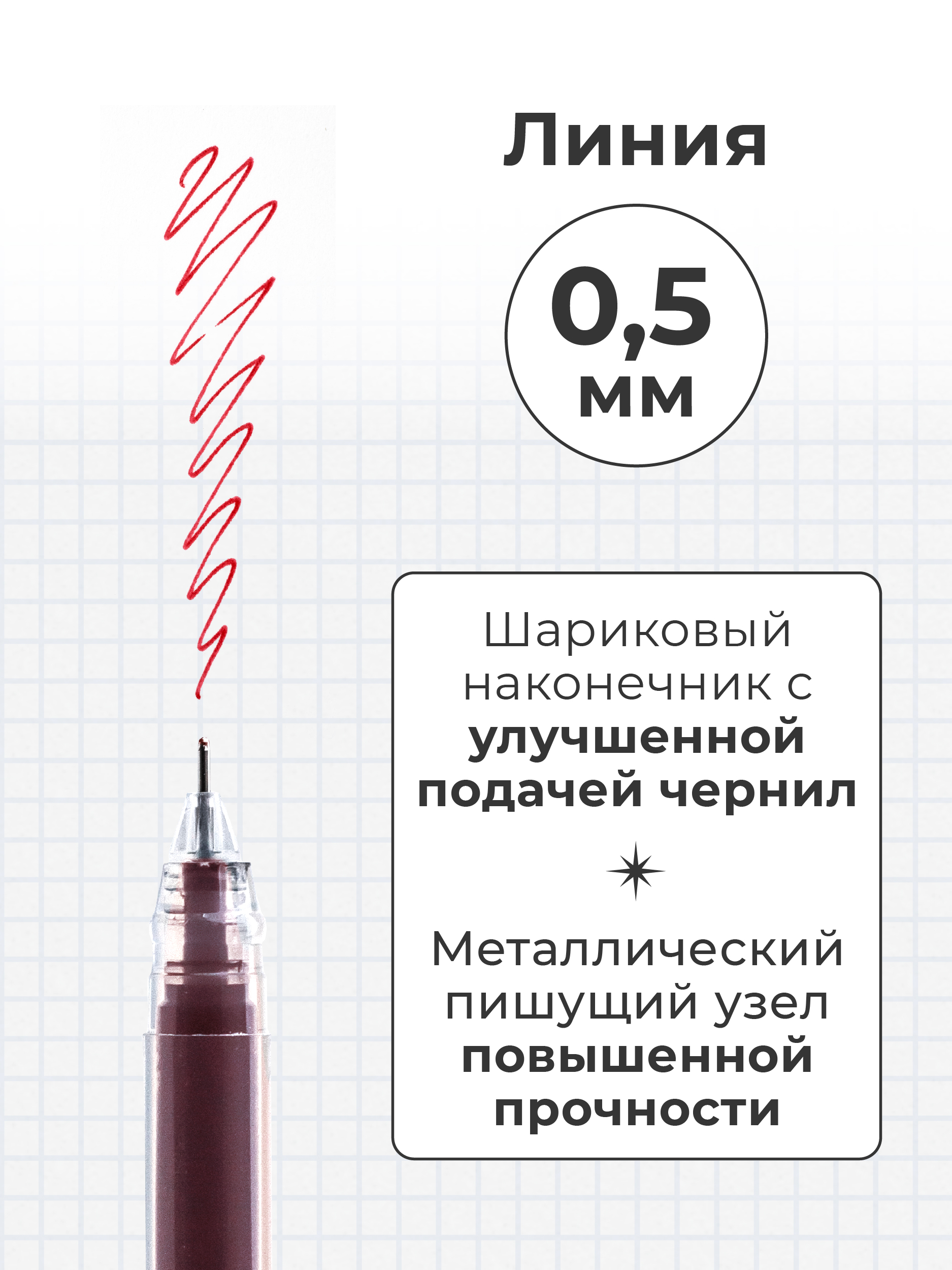 Ручка гелевая Малевичъ 3 шт. - фото 2