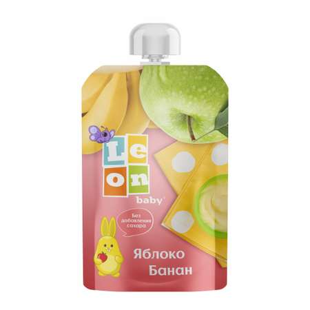Пюре LEON baby яблочно-банановое 90г с 6месяцев