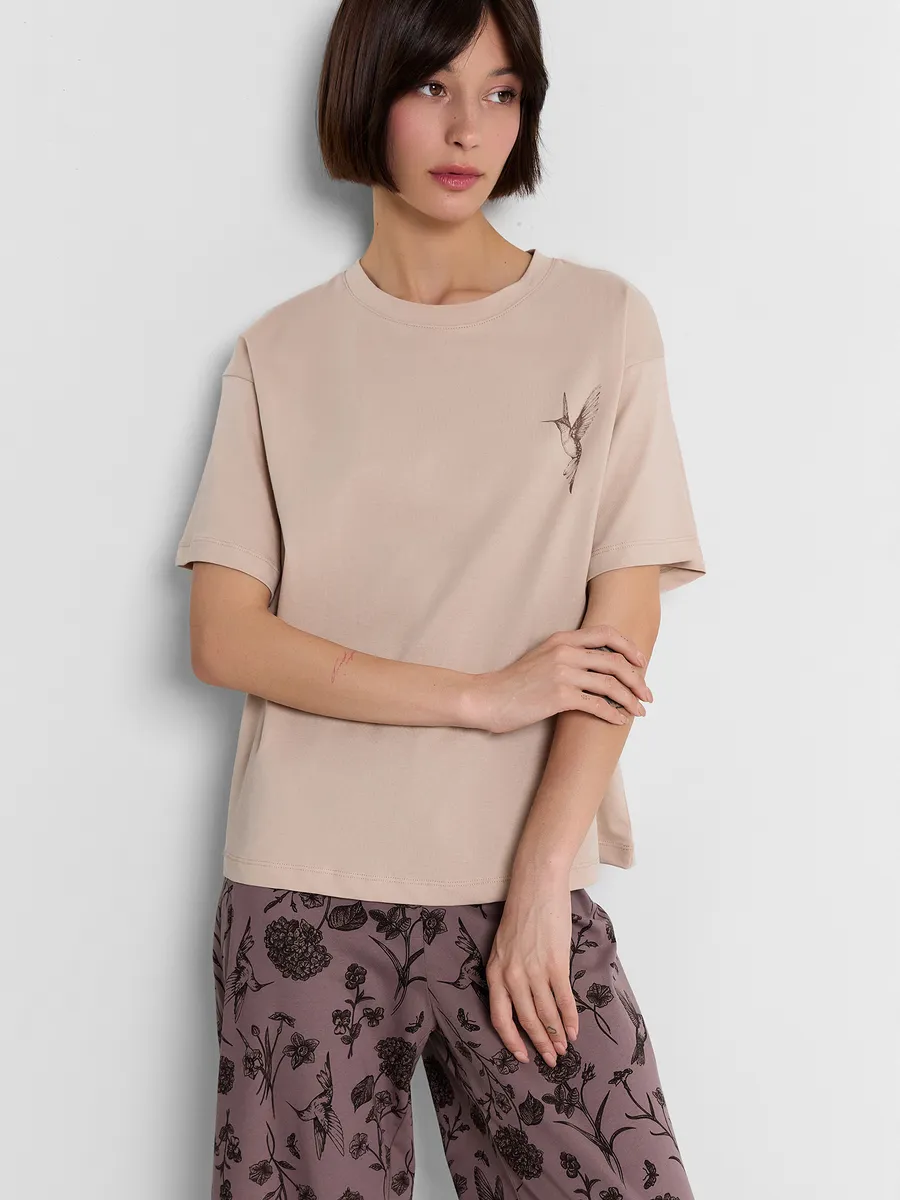 Пижама Mark Formelle (Марк Формэль) 592600/холодный бежевый +цветы на коричневом - фото 2