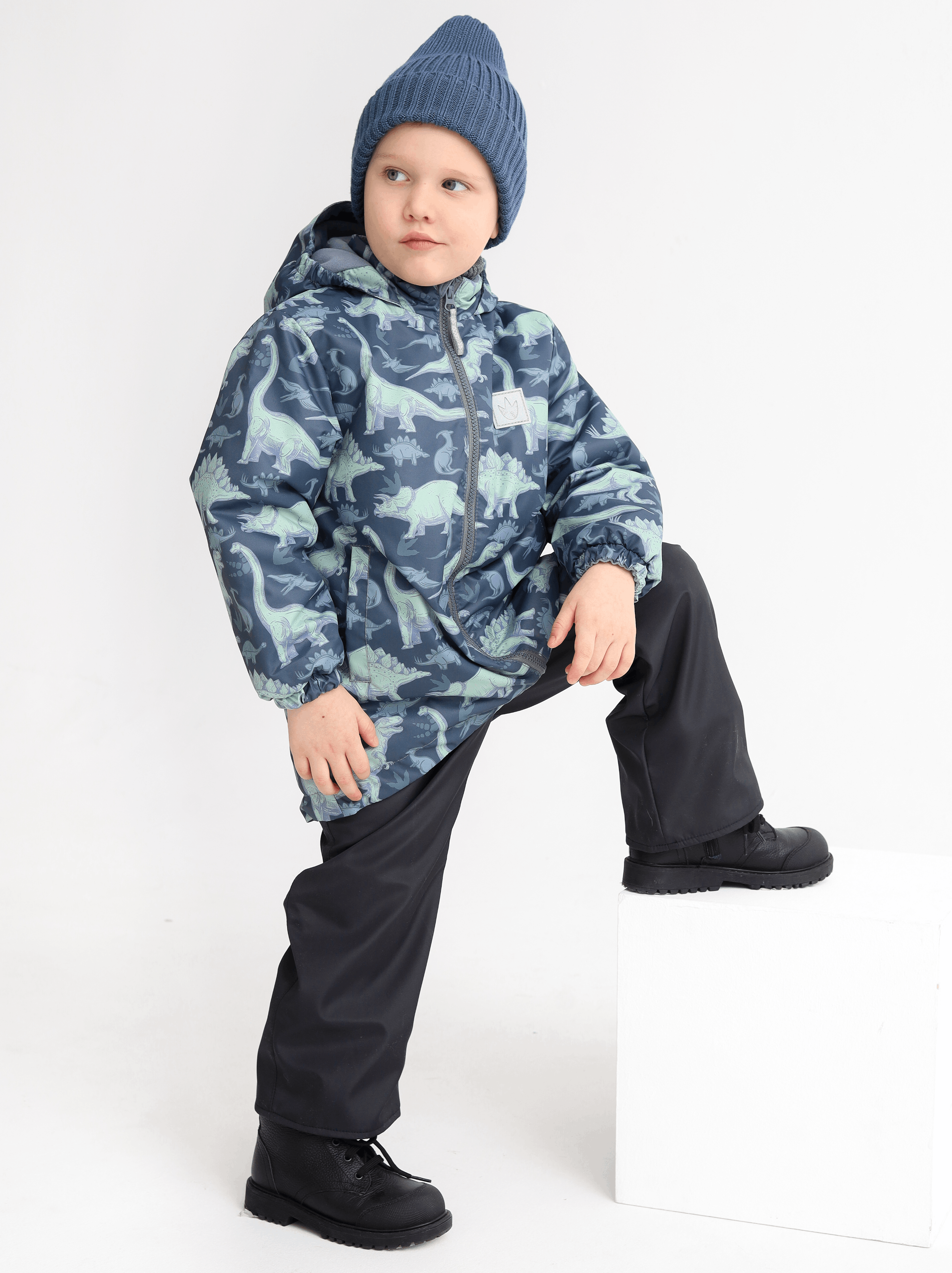 Куртка MINIDINO В-К-039/ДКуртка детская демисезонная Minimal принт динозавры маренго - фото 1