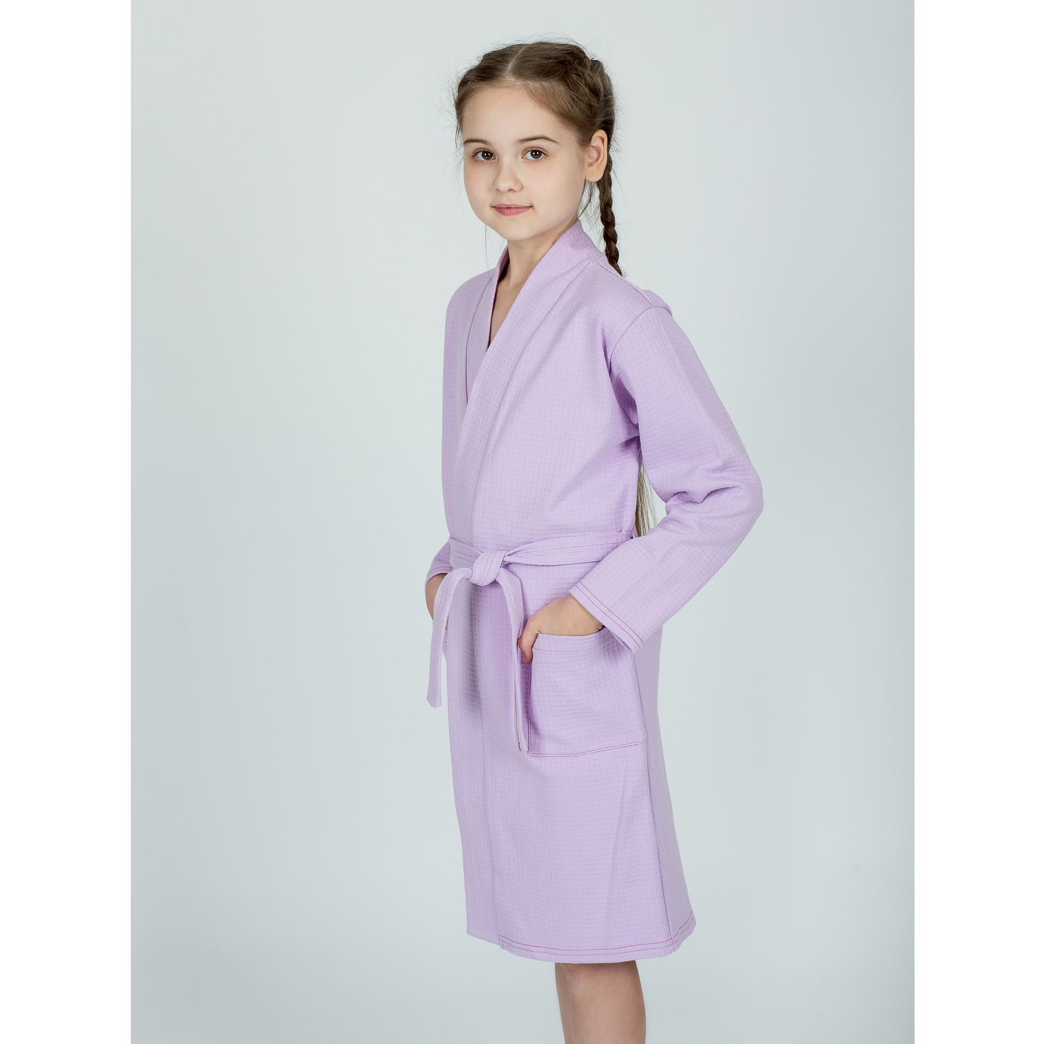 Халат KiMMi co К-1408913 лиловый - фото 8