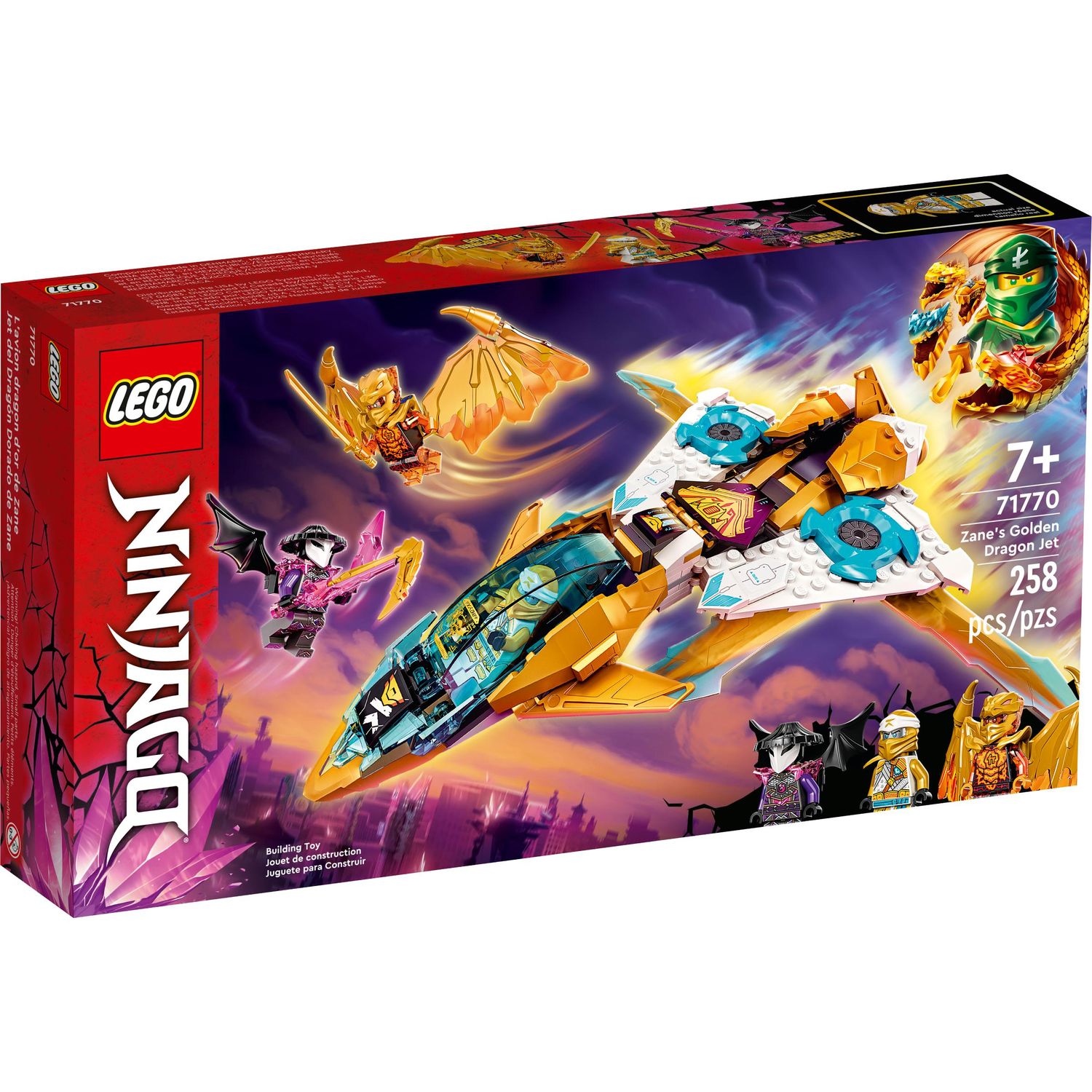 Конструктор LEGO NINJAGO Zanes Golden Dragon Jet 258 дет. - фото 1