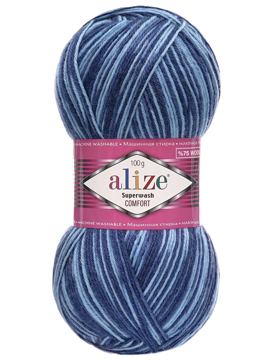 Пряжа Alize теплая для вязания носков чулок Superwash Comfort Socks 100г 420м 5 шт 7677 - фото 4
