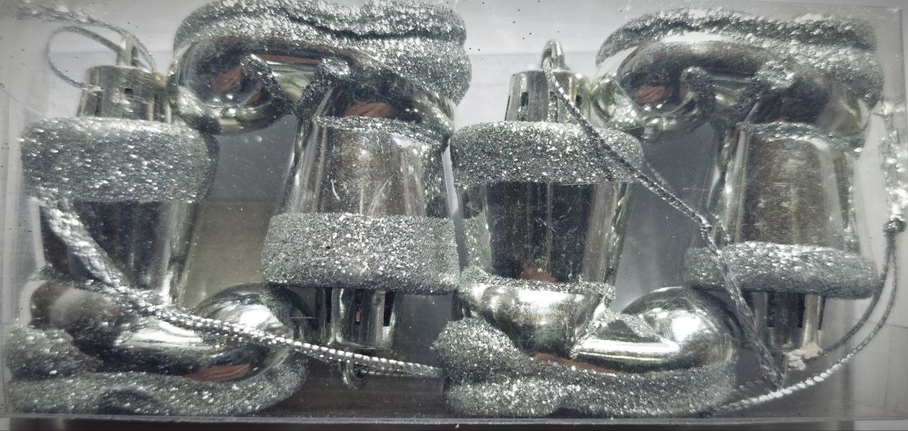 Украшение ёлочное Магия праздника Сапожки 4 см 4 шт 9 Серебро - фото 2