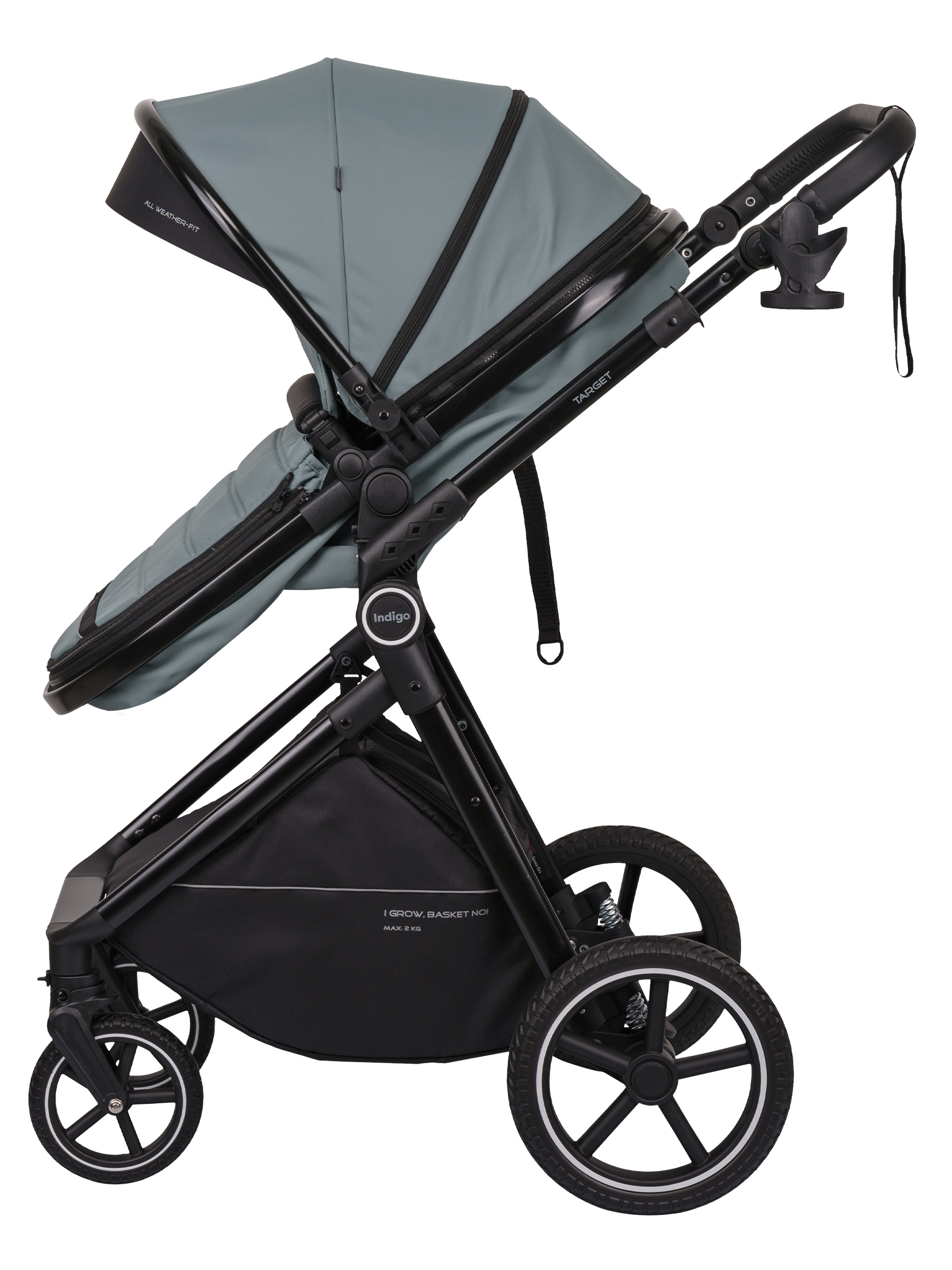 Коляска трансформер Indigo TARGET 3в1 зеленый - фото 25