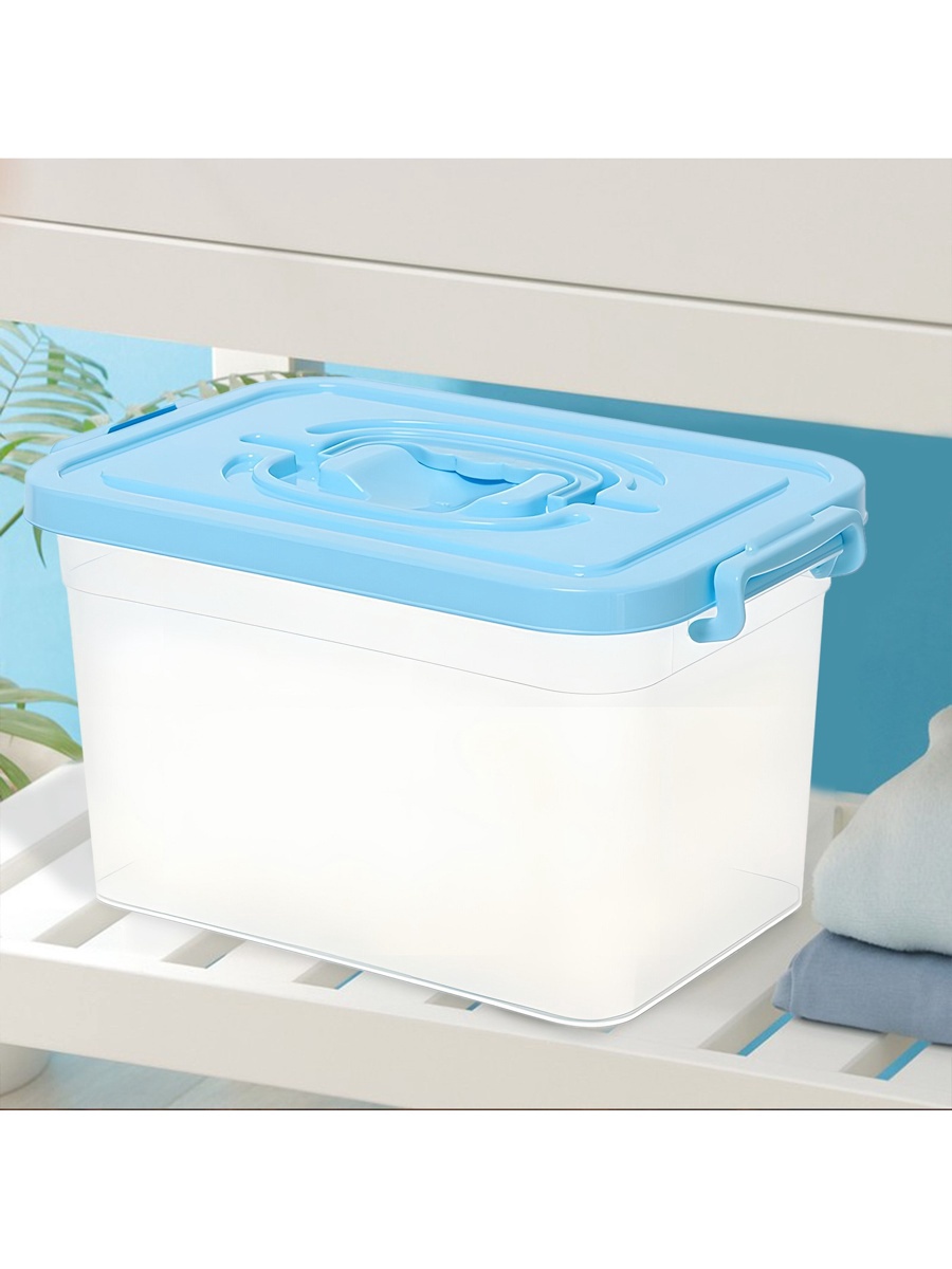Контейнер для хранения Соломон с крышкой 6,5 л цвет: голубой - фото 5