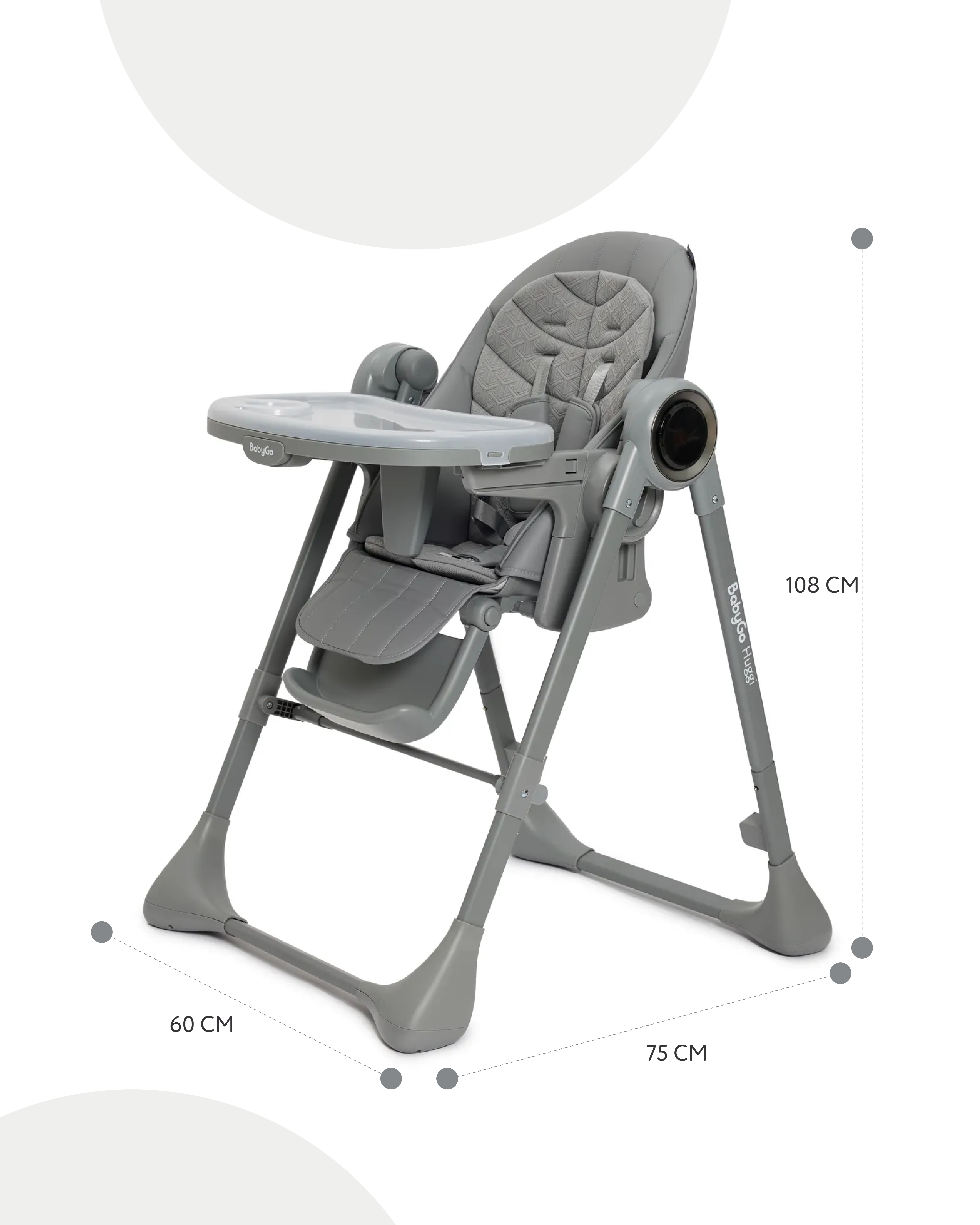 Стульчик для кормления BabyGo Huggi grey серый - фото 6