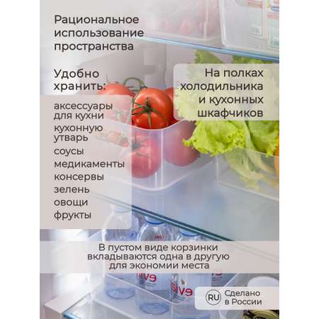Комплект корзинок Econova Scandi 10л - 3шт прозрачный