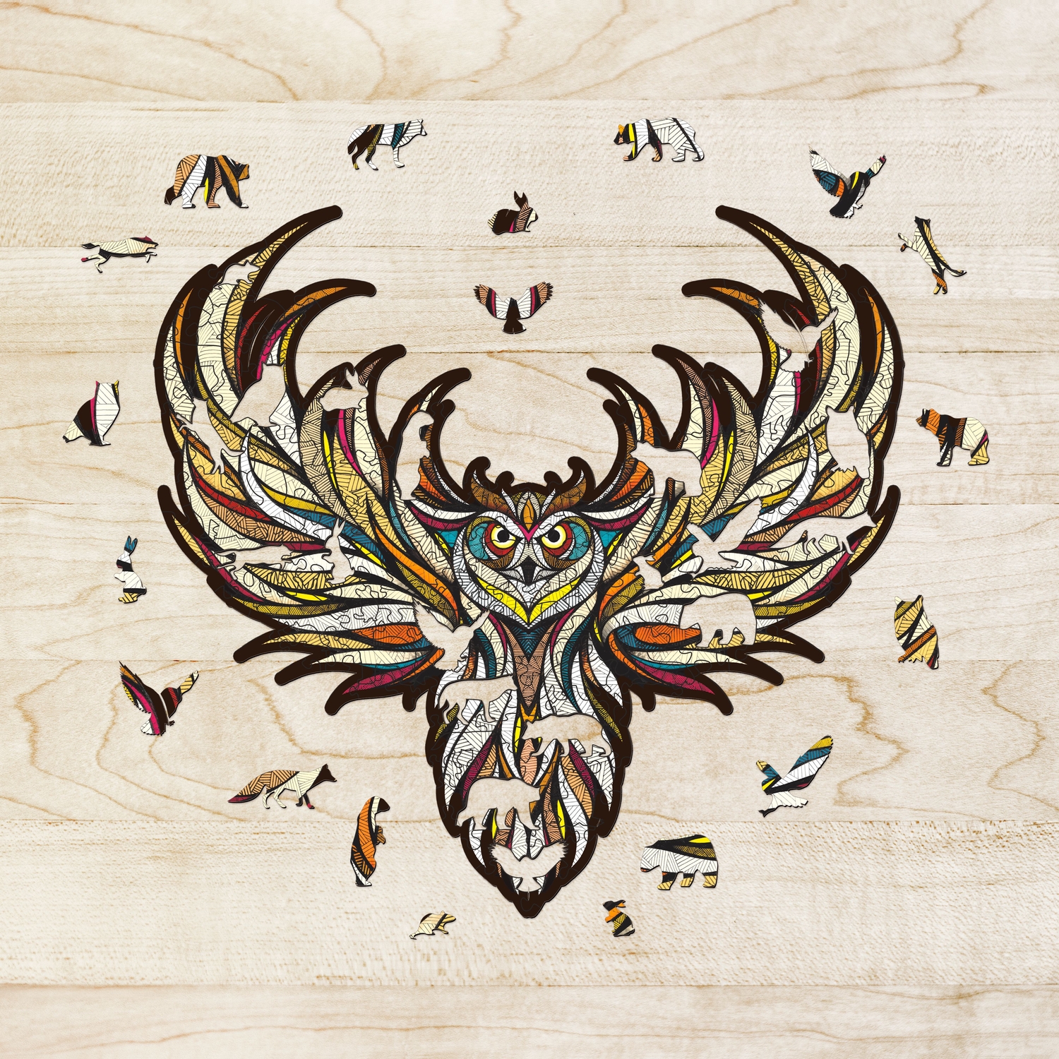 Пазл Eco Wood Art Мудрая Сова L 40x42 см деревянный - фото 6