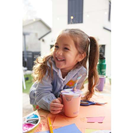 Стакан Klean Kanteen детский одностенный Kid Cup Straw Lid 10oz Peach Parfait с трубочкой 296 мл